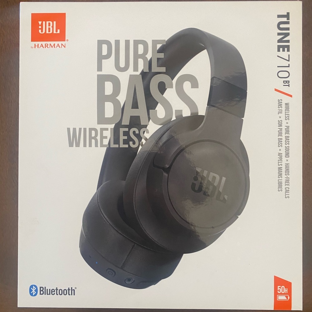 New JBL Pure Bass Wireless Over Ear Tune 710 BT Headphones
